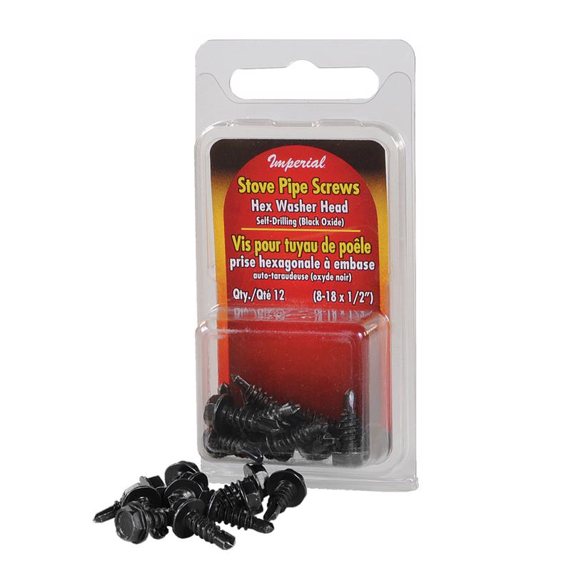 Screws Hex Stove Pipe Blk Znc