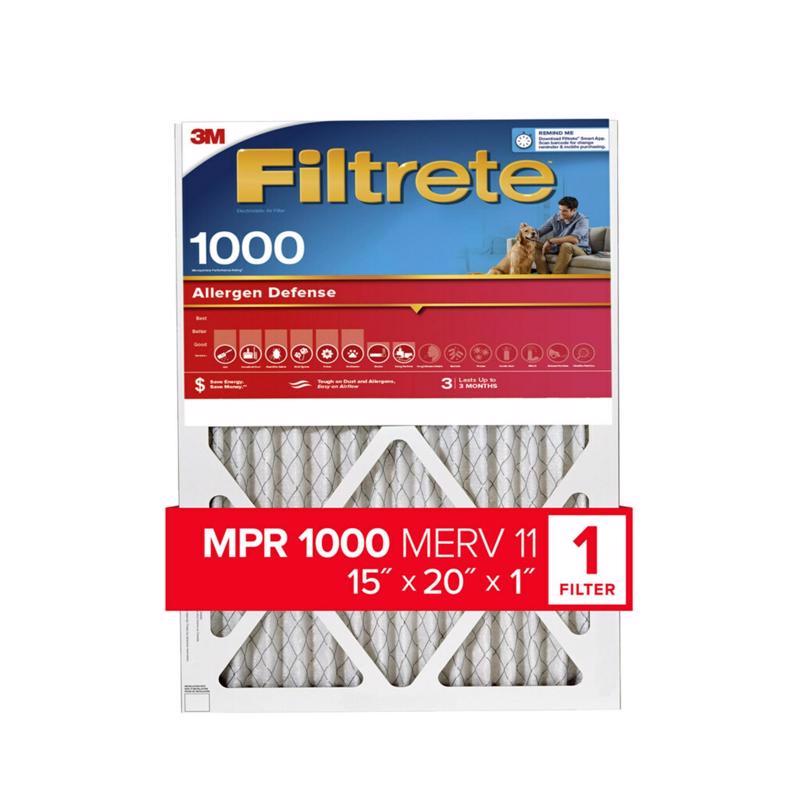 Filtrete AD06-6PK-2E 15x20x1, Micro Allergen Air Filter, MERV 11, by 3m, 6 Count (Pack of 1)