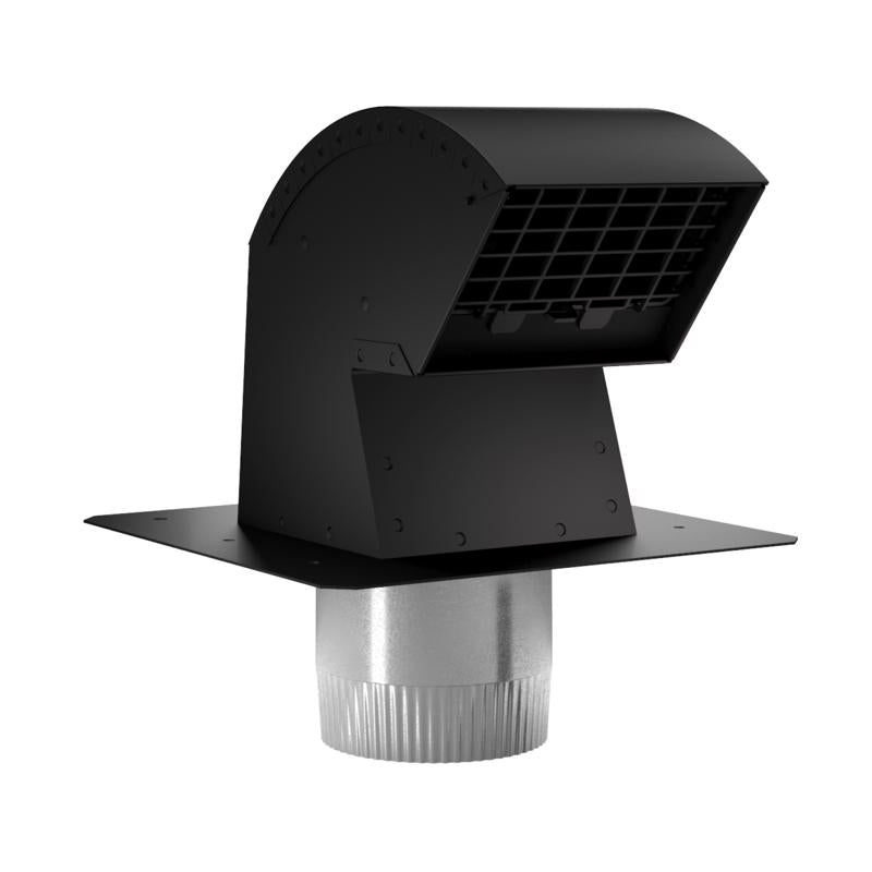 Imperial Manufacturing R2 9 in. L x 4 in. Dia. Black/Silver Aluminum Roof Cap with Collar