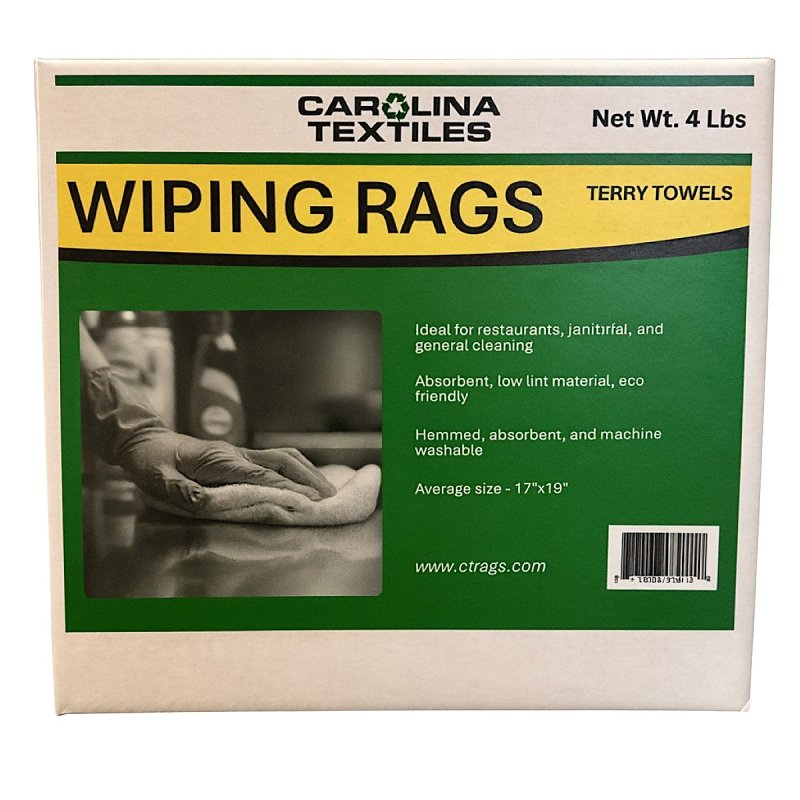 ALL RAGS 4 Lb Box White Cotton Terry Bar Mop Towels 16 x 19-100% Cotton, Hemmed, Machine Washable, Absorbent Towels for Kitchen, Bar, Restaurant and Cleaning