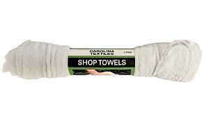 6 Pack Roll White Cotton Shop Towels 14 x 14 - New Prewashed, Hemmed, Absorbent Garage and Mechanic Rags for Grease, Oil, Parts and Hands