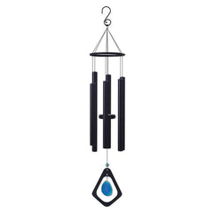 Sunset Vista Designs Azure Blue Agate Gemstone 29.5 inch Metal Decorative Outdoor Garden Wind Chime Noisemaker 93262