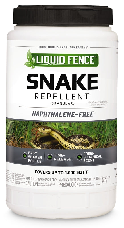 Liquid Fence Snake Repellent Granules, Safe Around Kids and Pets When Used & Stored as Directed, Keep Snakes Out of Garden, Patio and Backyard, 2 lb HG-85010
