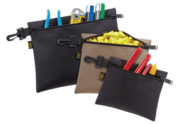 CLC Custom Leathercraft 1100 Multi-Purpose Clip-on Zippered Poly Bags, 3 Pack