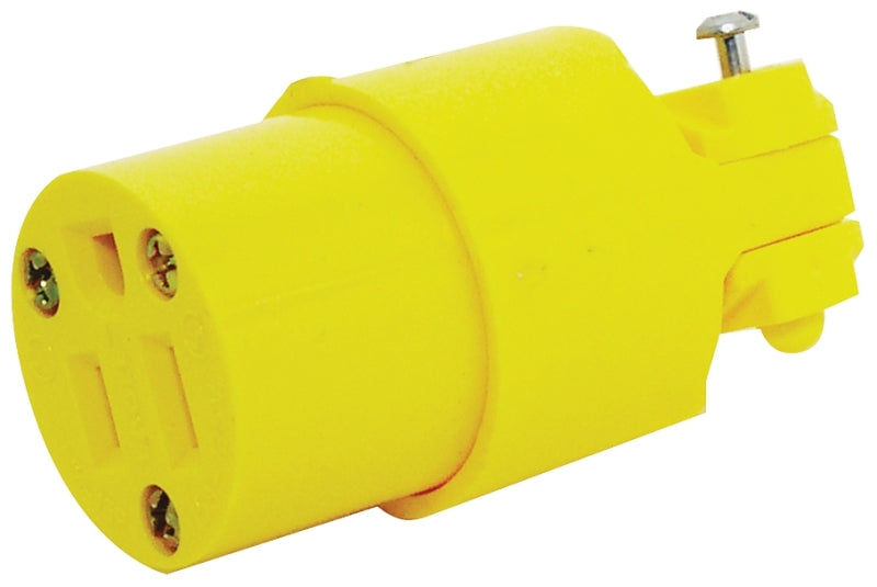 Eaton 4887-BOX 05985 Replacement Yellow Vinyl NEMA 5-15R 15-Amp Cord End, Female Outlet