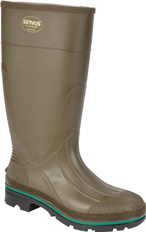 Servus MAX 15" PVC Chemical-Resistant Soft Toe Men's Work Boots, Olive, Green & Brown (75120), Size 9