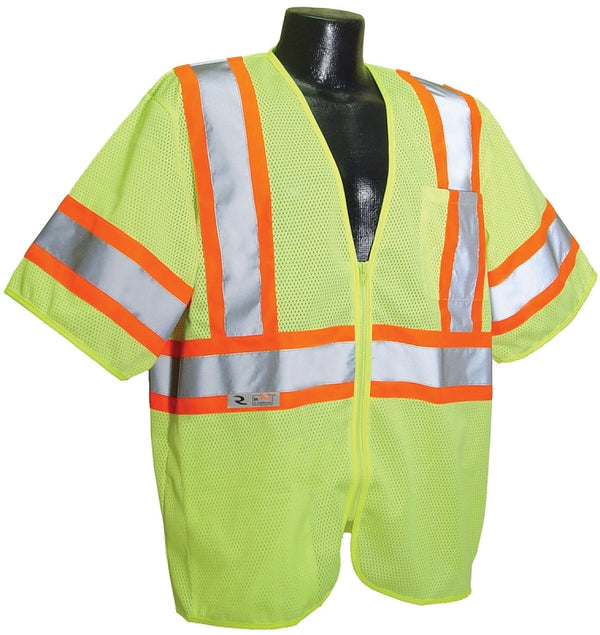 Radians SV22-3ZGM-XL Polyester Mesh Economy Class-3 Safety Vests with Two Tone Trim, X-Large, Green