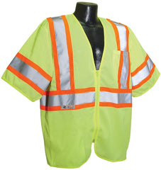 Radians SV22-3ZGM-XL Polyester Mesh Economy Class-3 Safety Vests with Two Tone Trim, X-Large, Green