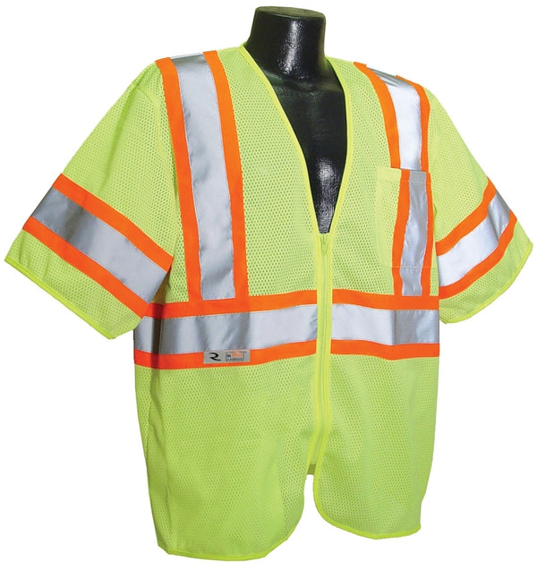 Radians SV22-3ZGM-2X Polyester Mesh Economy Class-3 Safety Vests with Two Tone Trim, 2X-Large, Green