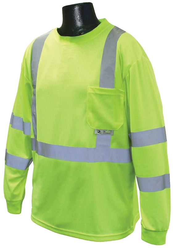 Radians ST21-3PGS-L Class 3 Max-Dri Moisture Wicking Mesh Long Sleeve Safety T-Shirt, Large, Green