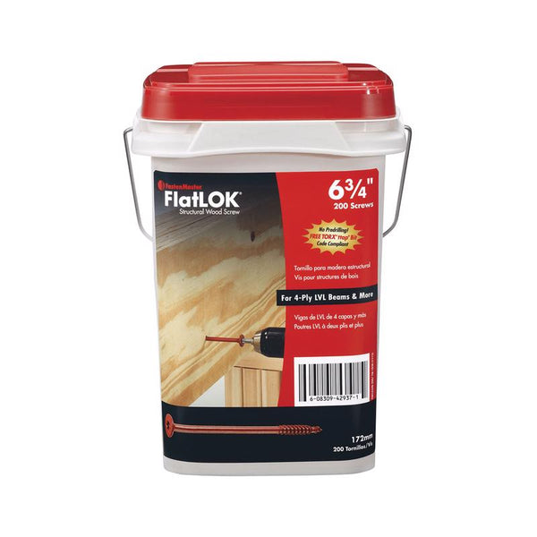 Omg! FastenMaster FlatLOK No. 14 x 6-3/4 in. L #40 Torx Tap Flat Head Epoxy Carbon Steel Wood Screws FMFL634B-200