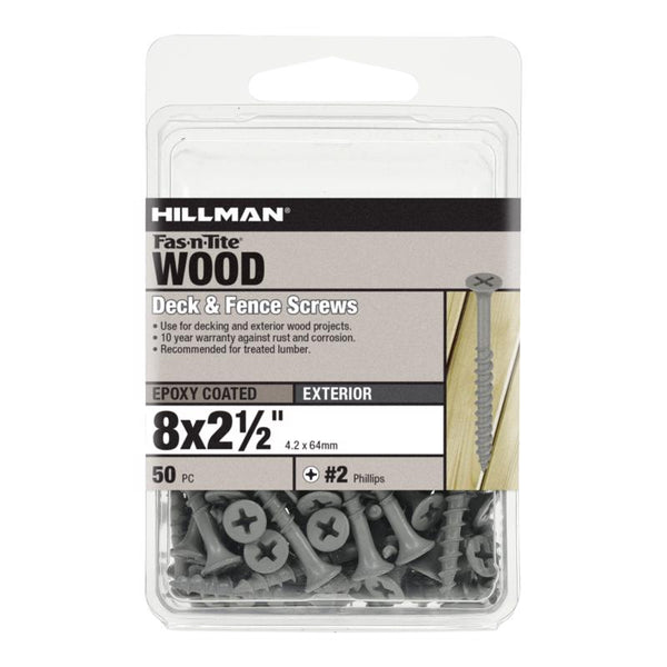 Hillman Weather Maxx 3 No. 8 x 2-1/2 in. L Phillips Bugle Head Galvanized Steel Deck Screws 50 pk 40932