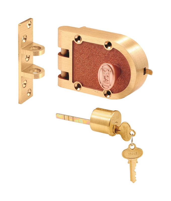 Segal SE 15326 Bronze Deadlock with Single Cylinder and Flat Strike, Brass (Single Pack)
