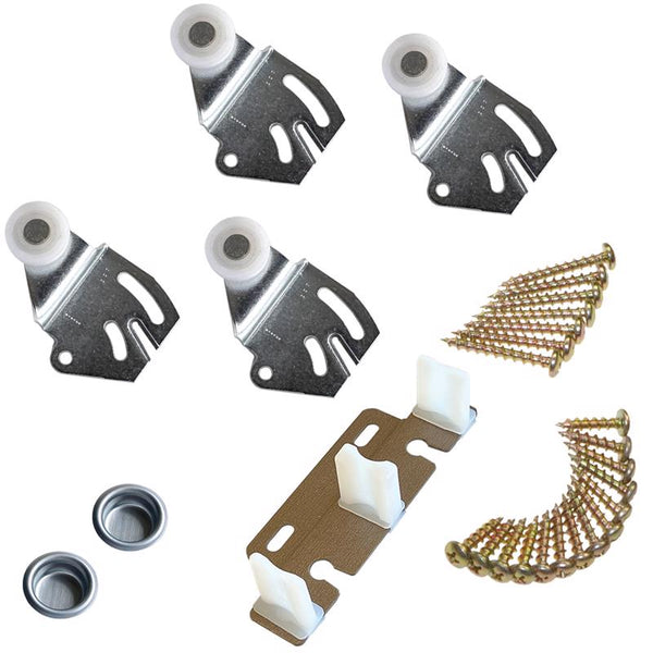 Johnson Hardware Brass-Plated Brown/White Metal by-Pass Part Set 50 pc. - Case of: 1; Each Pack Qty: 25; Total Items Qty: 25 22313802