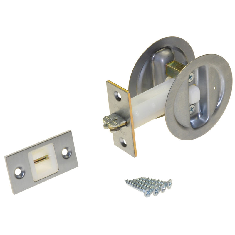 Johnson Hardware Brushed Nickel Pocket Door Privacy Lock