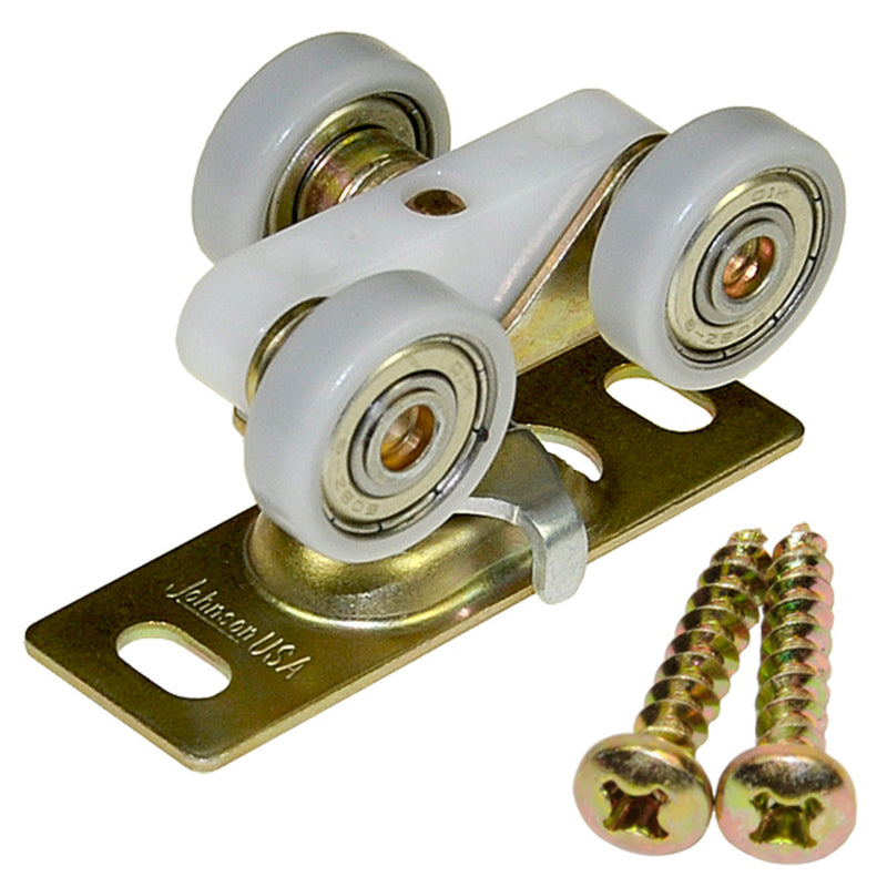 Johnson Hardware Sliding Door/Pocket Door Hanger Ball Bearing 1125-1 Inch Wheel, 200 lb Capacity