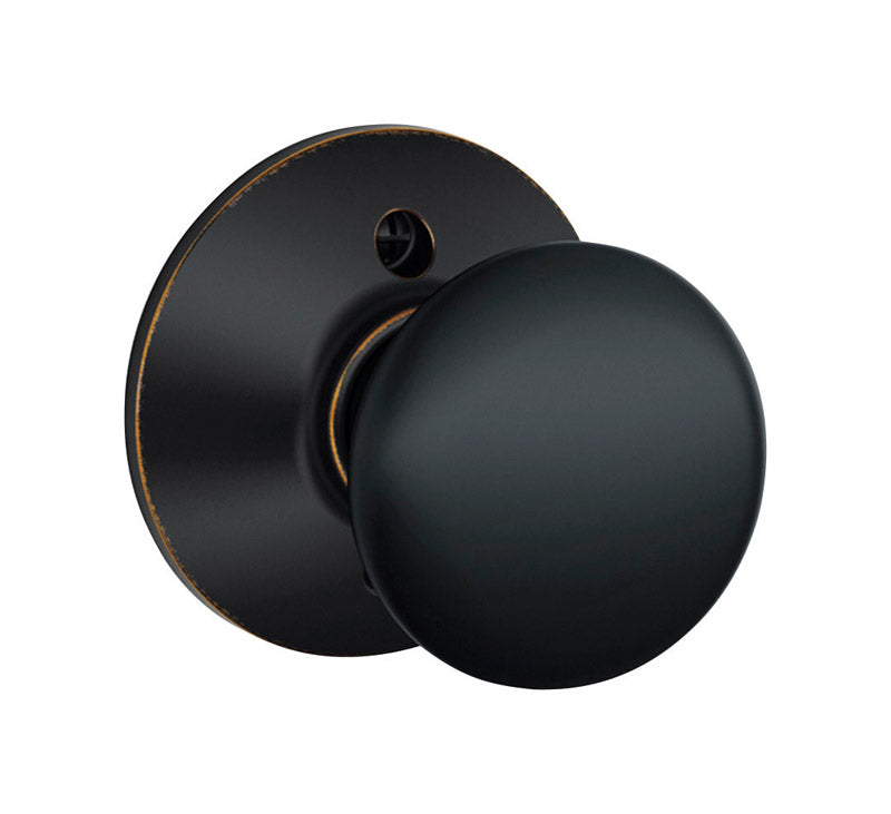Schlage F170 PLY 716 Plymouth Door Knob, One Sided Non-Turning Dummy Door Handle, Aged Bronze