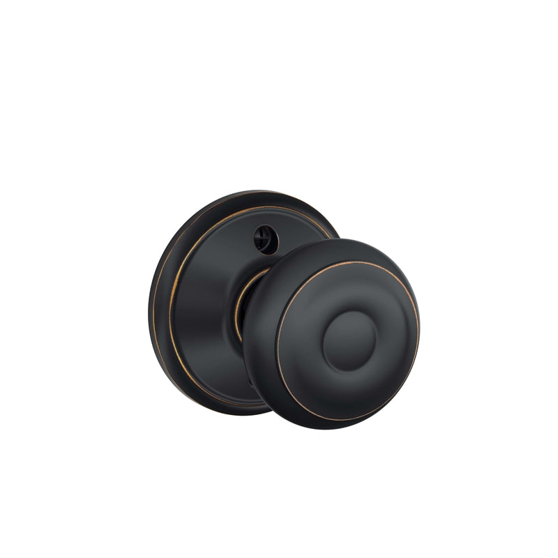 Schlage F170 GEO 716 Georgian Door Knob, One Sided Non-Turning Dummy Door Handle, Aged Bronze