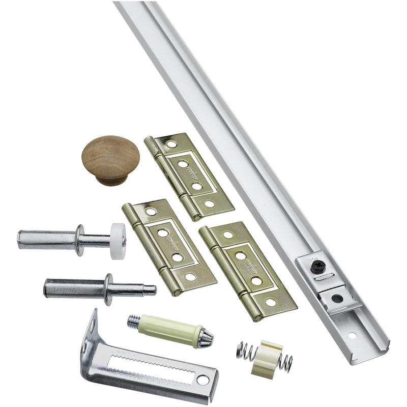 National Hardware N343-715 Folding Door Hardware Set, 36-Inches, Steel Track Included, Adjustable, White