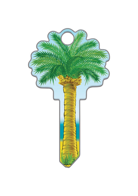Lucky Line Key Shapes, Palm Tree House Key Blank, SC1, 1 Key (B112S)