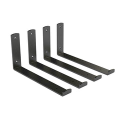 National Hardware N900-002 11 inch Floating Shelves Heavy Duty Shelf Metal L Bracket with Wall Anchors, 11.8" x 5.9", Black