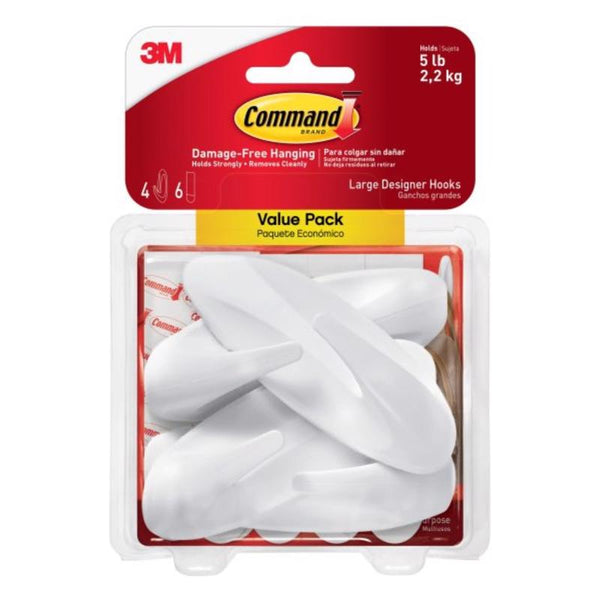 Command Hooks WHT 4PK White Plastic 17083-4ES