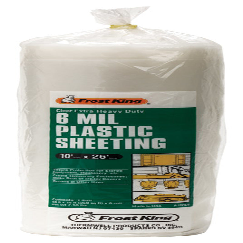 Frost King P1025/6W Polyethylene Sheeting, 10' x 25' x 6 mil., Clear