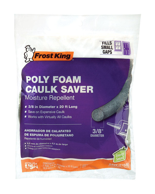 Frost King C21H Caulk Saver 3/8-Inch by 20-Foot Long, Gray