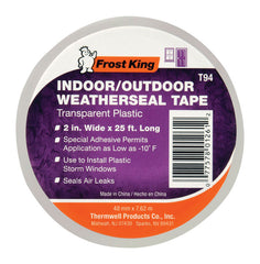 Frost King T94H Plastic Weather-Seal Tape 2-Inch by 25-Feet, Clear, 2" X ft