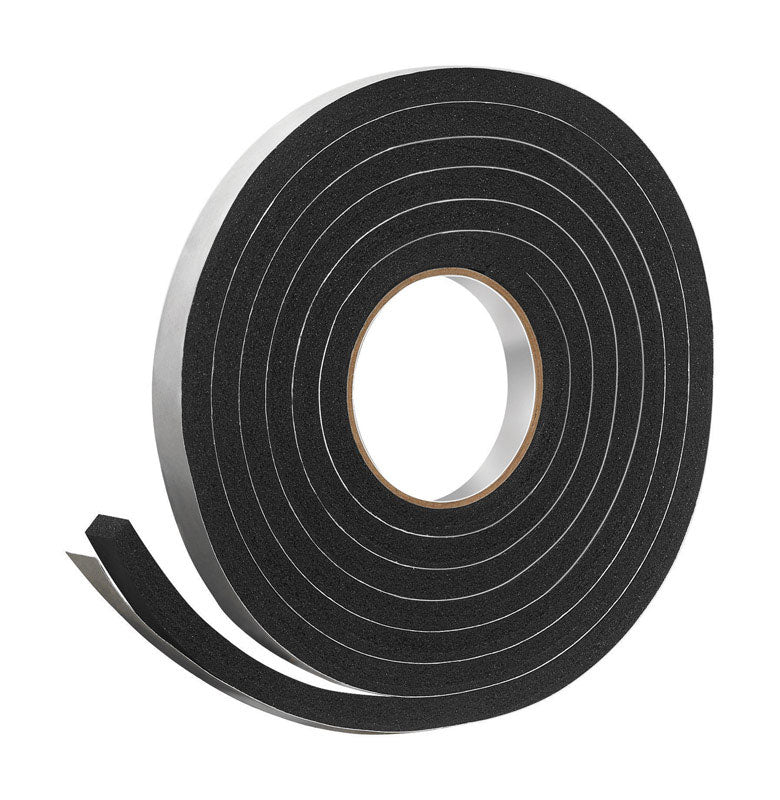 Frost King R734H Sponge Rubber Foam Tape 3/4" W X 7/16" H X 10' L, Black