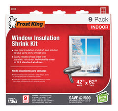 Frost King V73/9H Indoor Shrink Window Kit 42 62-Inch, Clear, 9-Pack