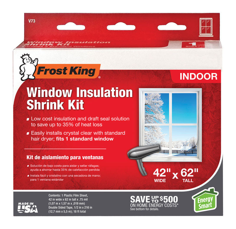 Frost King V73H Shrink Film Window KIT, 1-Pack, Clear, Transparent