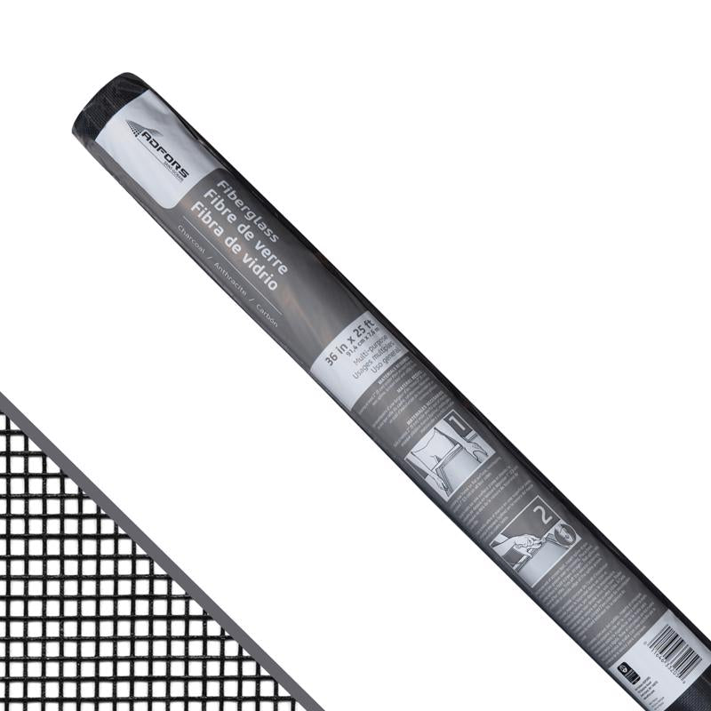 Saint-Gobain ADFORS Standard Screen, 36 Inches x 25 Feet Roll - Replacement Screen for Windows and Doors - Charcoal