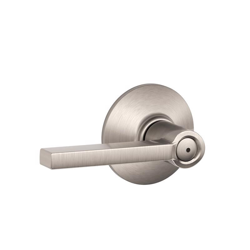 Schlage F40 V LAT 619 Latitude Door Lever, Bed & Bath Privacy Lock, Satin Nickel