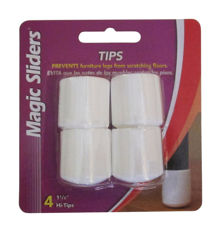 Leg Tips 1-1/8 Wht 4pk