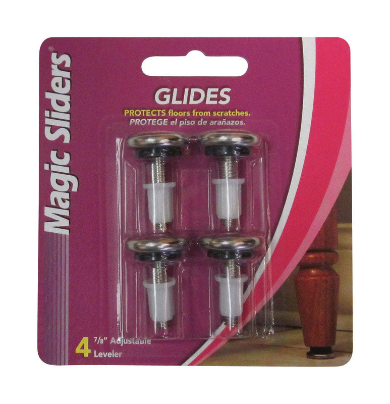 Magic Sliders 5005783 0.87 x 4 in. Steel Adjustable Leveling Glide - 4 per Pack