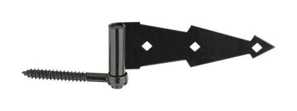 National Hardware N165-464 V844 Ornamental Screw Hook/Strap Hinges in Black, 2 pack