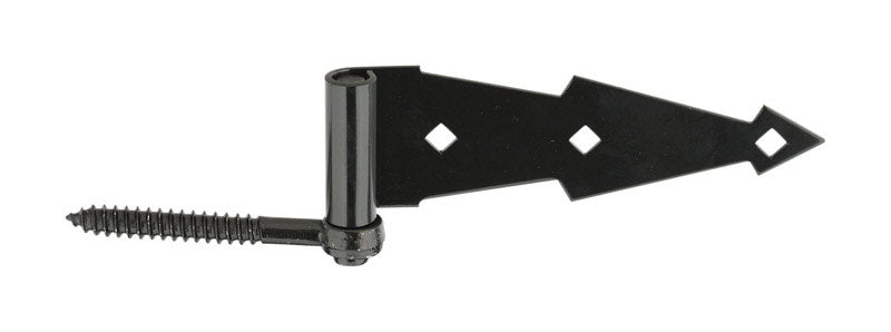 National Hardware N165-464 V844 Ornamental Screw Hook/Strap Hinges in Black, 2 pack
