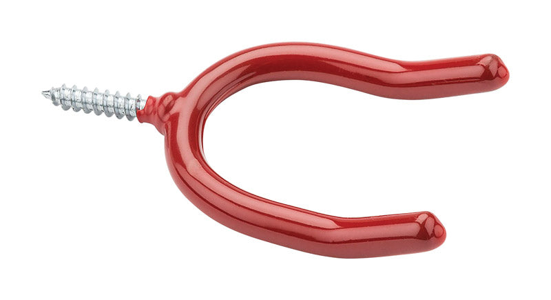 V2210 Double Screw Hook 2/pk - Red Vinyl
