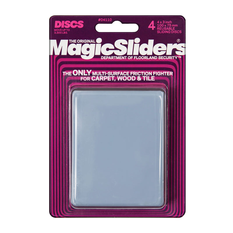 Magic Slider Self-Adhesive Furniture Sliders Heavy-Duty Sliding Disc Pads for Smooth Gliding on Hardwood, Tile, Carpet, Vinyl Floors Surface Protectors for Home & Office | Size-4 * 3 Color-Grey