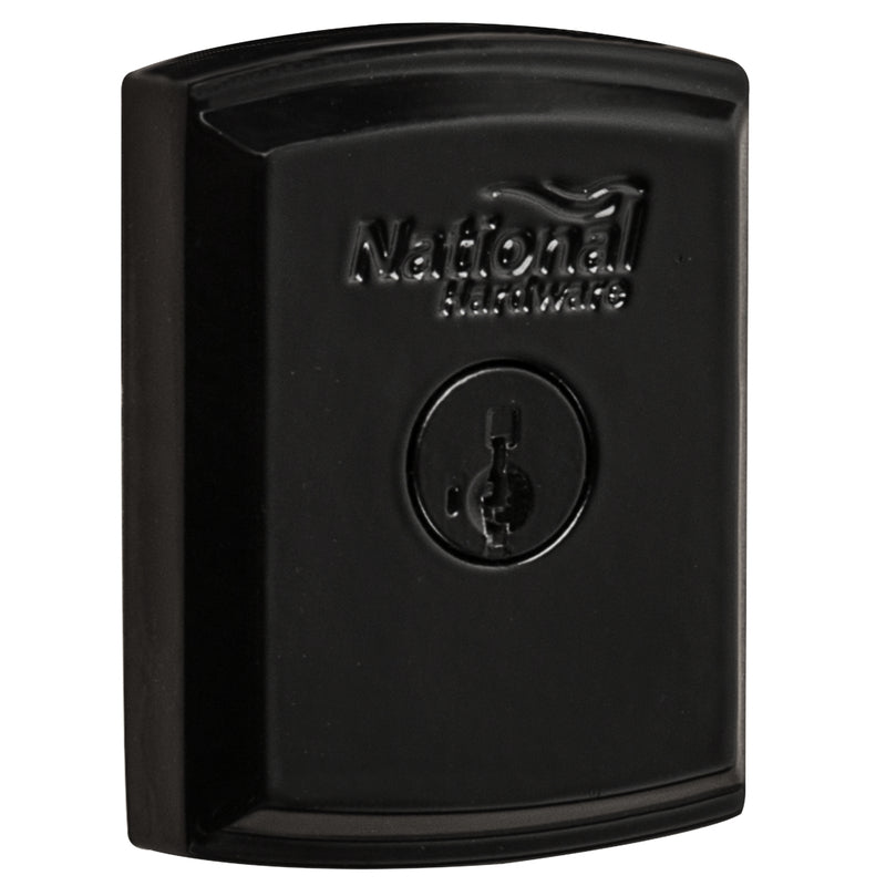 National Hardware N109-080 SmartKey Security Gate Lock, Keys Included, Coated with WeatherGuard Protection, Black