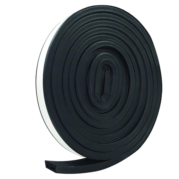 Frost King EPDM Rubber Self-Stick Weatherseal Tape, D-Section, 9/16" W, 5/16" T, 10 ft L, Black V27BK