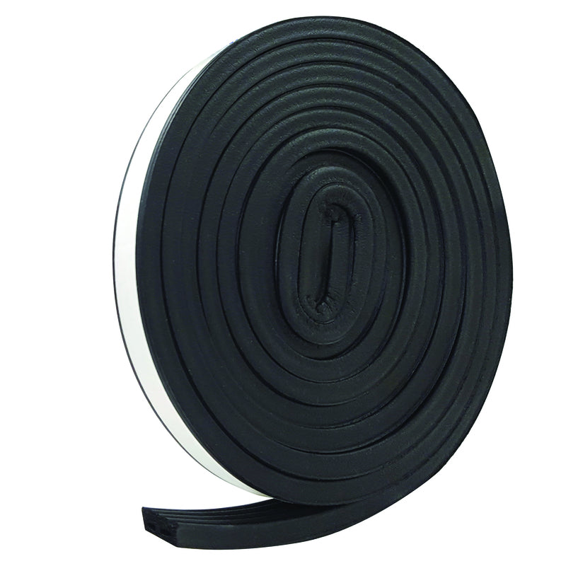 Frost King EPDM Rubber Self-Stick Weatherseal Tape, D-Section, 9/16" W, 5/16" T, 10 ft L, Black