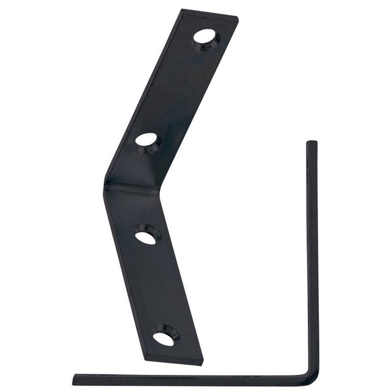 Hampton 5021202 3 x 0.75 x 3 in. Black Steel Inside L Corner Brace44; Pack of 2020