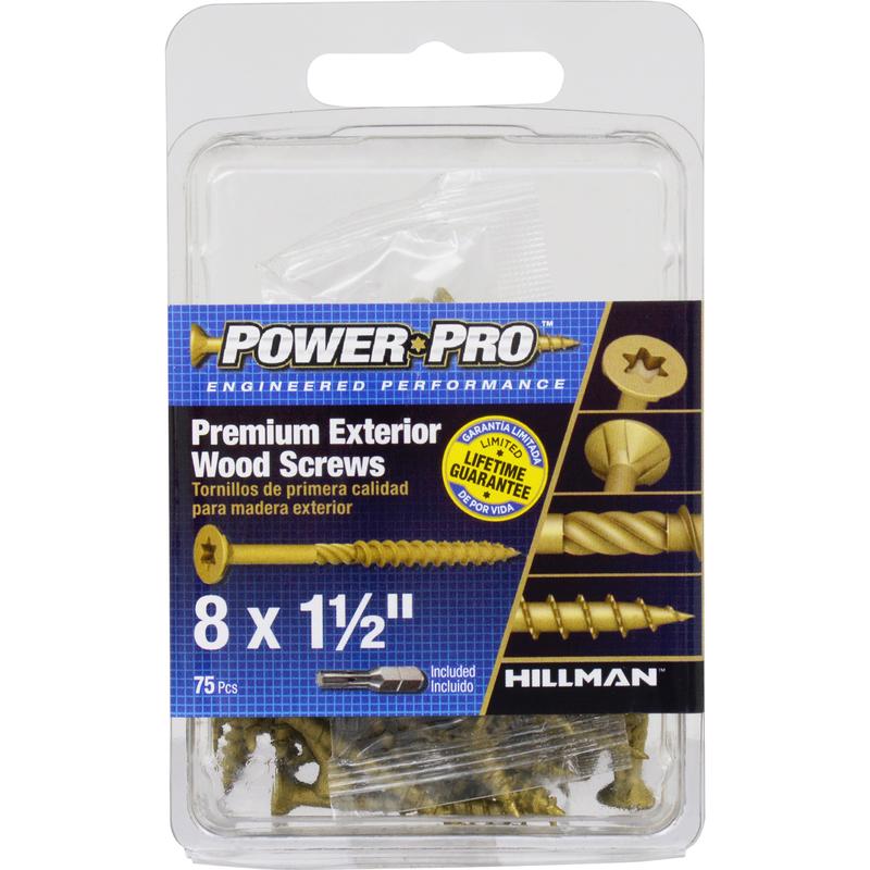 Power Pro 42477 Wood Screws, Bronze, 75 Piece