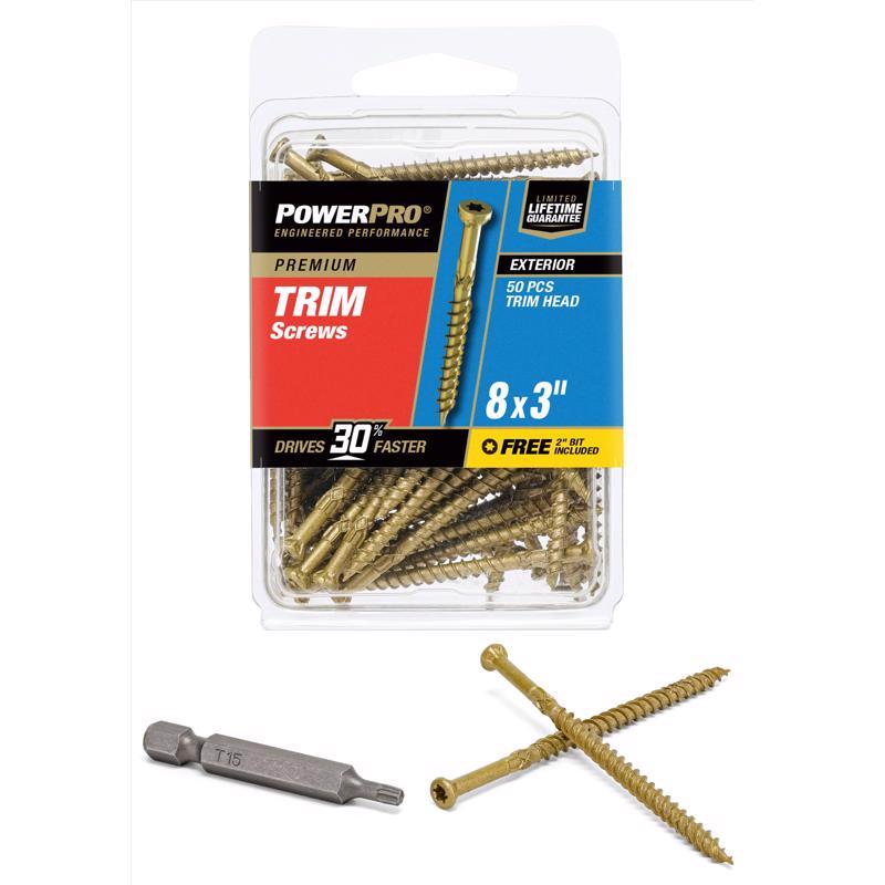 Power Pro 42504 Trim Screw (20 Pack), 8 x 3''