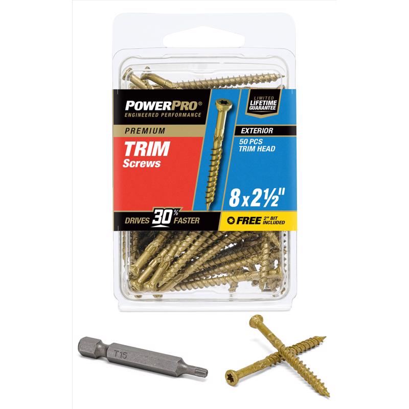 HILLMAN Fasteners 42503 Trim Screw (50 Pack), 8 x 2.5