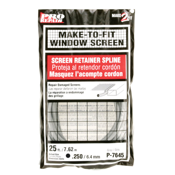 Prime-Line Products P 7645 Screen Retainer Spline, .250-in, 25-ft, Gray