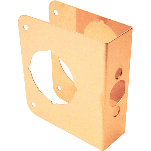 Prime-Line Products U 9555 Prime Line Non-Recessed Lock Edge Reinforce, for Use with 1-3/8 in Door Thickness, Brass