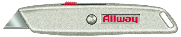 Allway Tools Retractable Utility Knife with 3 Blades and Delrin Slider RK4